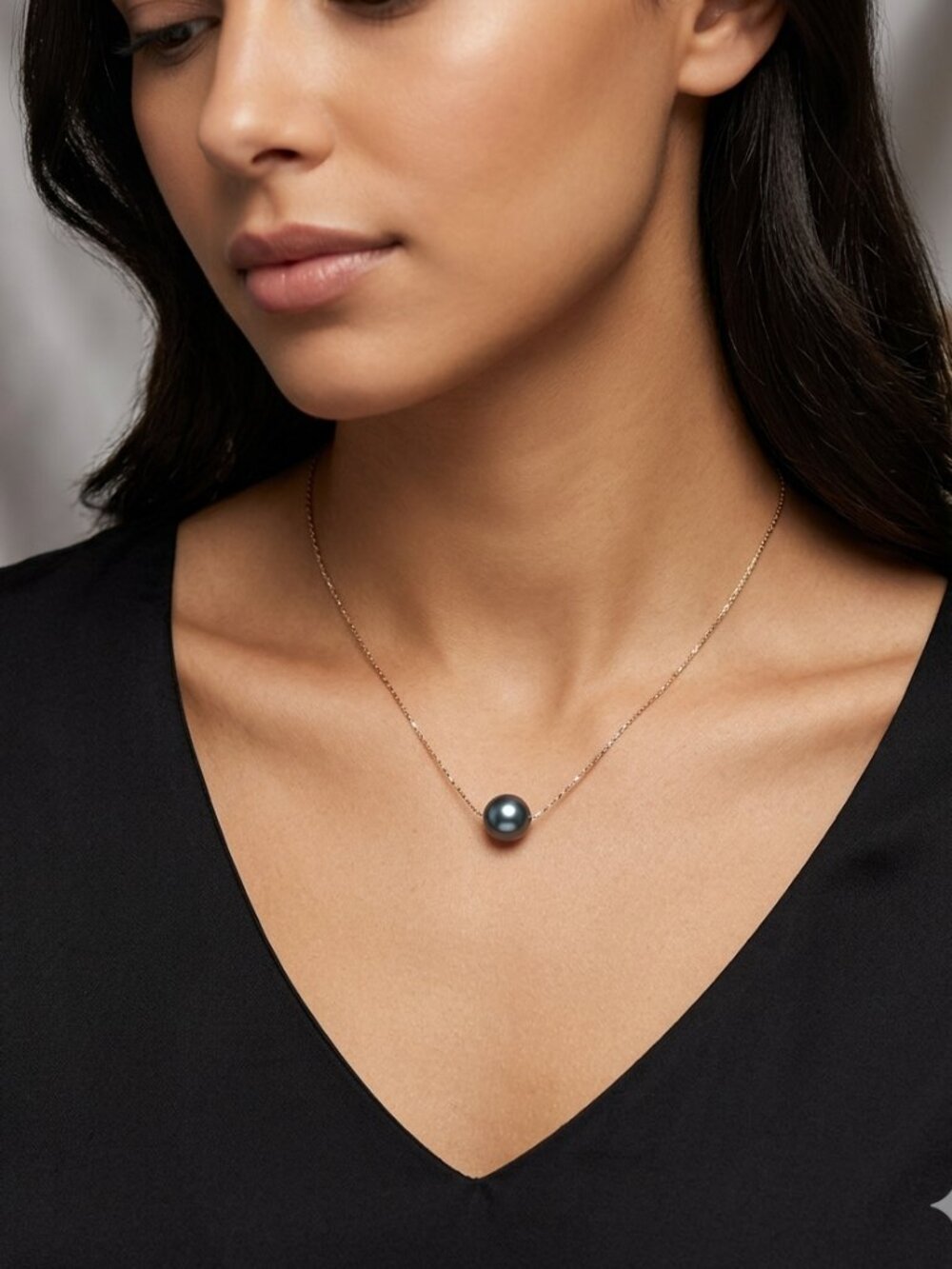 Gold tone Choker Necklace pearl Pendant, Minimalist freshwater genuine